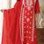 red embroidered cambric cotton straight kurta set