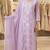 levendar embroidered cambric cotton straight kurta set