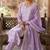 levendar embroidered cambric cotton straight kurta set