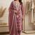 pink embroidered cambric cotton straight kurta set