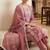 pink embroidered cambric cotton straight kurta set