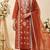 rust embroidered cambric cotton straight kurta set