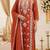 rust embroidered cambric cotton straight kurta set