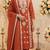 rust embroidered cambric cotton straight kurta set