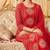 red bandhani print cotton straight kurta set