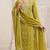 neon embroidered cambric cotton straight kurta set