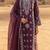 wine embroidered cambric cotton straight kurta set