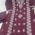 wine embroidered cambric cotton straight kurta set