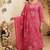 pink bandhani print cotton straight kurta set
