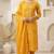 yellow bandhani print cotton straight kurta set