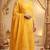 yellow bandhani print cotton straight kurta set