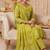 green bandhani print cotton straight kurta set