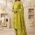 green bandhani print cotton straight kurta set