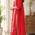 red embroidered cambric cotton straight kurta set