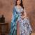 grey digital abstract printed muslin sharara suit set with shibori dupatta