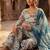grey digital abstract printed muslin sharara suit set with shibori dupatta