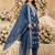 blue embroidered cambric cotton straight kurta set