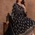 black cotton angrakha anarkali kurta set