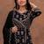 black cotton angrakha anarkali kurta set