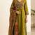 mehendi green patch & mirror work cotton anarkali kurta set