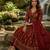rust brown cotton angrakha anarkali kurta set