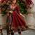 maroon ajrakh printed cotton angrakha anarkali suit set