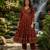 rust brown cotton angrakha anarkali kurta set