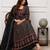 black and maroon ajrakh block print cotton flared anarkali kurta set with dupatta