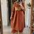 rust orange embroidered chanderi straight kurta pant suit set with dupatta