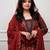 maroon printed cotton anarkali salwar suit set with dupatta