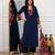 indigo blue ajrakh print cotton straight kurta pant dupatta suit set
