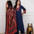 indigo blue ajrakh print cotton straight kurta pant dupatta suit set