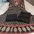 black and maroon ajrakh block print cotton flared anarkali kurta set with dupatta