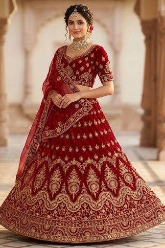 fancy red Lehenga choli