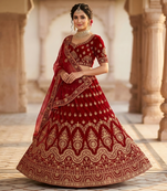 fancy red Lehenga choli