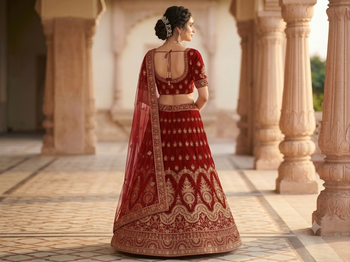fancy red Lehenga choli 3