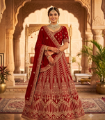 fancy maroon lehenga choli