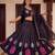 BLACK RAYON PARTY WEAR EMBROIDERY NAVRATRI LEHENGA CHOLI FOR STITCHED FREE SIZE 40 TO 44 