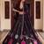 BLACK RAYON PARTY WEAR EMBROIDERY NAVRATRI LEHENGA CHOLI FOR STITCHED FREE SIZE 40 TO 44 