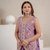 Lavender embroidered peplum top with wide-leg sharara & dupatta set