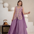 Lavender embroidered peplum top with wide-leg sharara & dupatta set