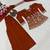 Women's rust floral embroidered short kurti with palazzo pants and dupatta set
