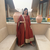 Women rust brown anarkali kurta pant set with dupatta