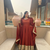 Women rust brown anarkali kurta pant set with dupatta