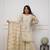  Cream Embroidered Sharara Suit with Dupatta