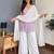 Lavender Embroidered Palazzo Suit with White Dupatta