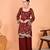 Maroon Embroidered Sharara Suit with Dupatta