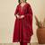 Wine Red Embroidered Anarkali Suit with Dupatta | Elegant Festive & Wedding Wear