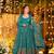 Teal Blue Floral Printed Anarkali Suit with Dupatta