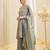 Dusty Blue Embroidered Anarkali Palazzo Suit with Dupatta